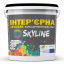 Краска интерьерная латексная для стен потолков дверей SkyLine 14 кг Белый Ровно