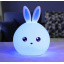 Силиконовый детский ночник Зайчик Dream Light - Bunny аккумуляторный, LED RGB 7 режимов свечения, мягкий светильник игрушка Белый с синим Чернігів