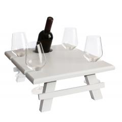 Поднос винный столик подставка Mazhura MZ-684125 38х45х25 см белый Хмельник
