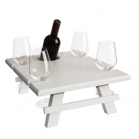 Поднос винный столик подставка Mazhura MZ-684125 38х45х25 см белый