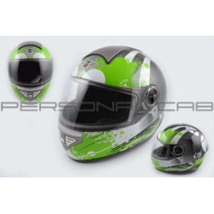 Шлем-интеграл (mod:550) (premium class) (size:XL, черно-зеленый) Ш113 KOJI Полтава