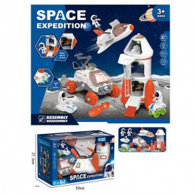 Набір космосу 551-4 (8/2) марсохід, шаттл, ракета, ігрові фігурки, викрутка, підсвічування, в коробці