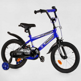 Велосипед 16" дюймов 2-х колёсный "CORSO" STRIKER EX - 16007 (1) ручной тормоз, звоночек, доп. колеса, СОБРАННЫЙ НА 75