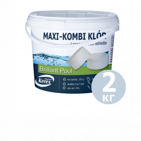 Таблетки для басейну MAX «Комбі хлор 3 в 1»Kerex 80003, 2 кг (Угорщина). Препарат для очищення від слизу