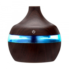 Увлажнитель воздуха Humidifier 300 мл с разноцветной подсветкой 7 цветов USB ночник диффузер с функцией аромо-лампы Темное дерево Ровно