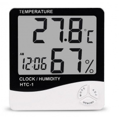 Термогігрометр-годинник UKC HTC-1 Білий (hub_np2_1233) Надвірна
