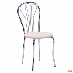 Кухоний стілець Ванесса ніжки-хром сидіння бежевий шкірозамінник Чернівці