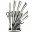Набір ножів Benson BN-415 із 8 предметів + підставка, нержавіюча сталь Кобижча