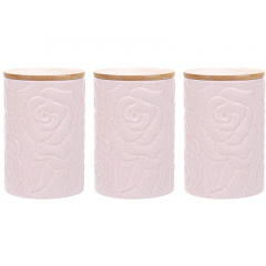 Банки Lefard Porcelain Rose Pink 3 шт 500 мл Розовый (AL186529) Вінниця