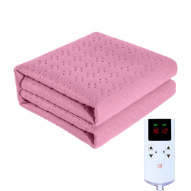 Электропростынь плед одеяло Lesko STT 180x150 см Pink с подогревом от сети 220 вольт