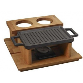 Тарелка порционная на деревяной подставке Lava Hot plate 22х15 см Черный LV ECO HP 2215 T13 K44