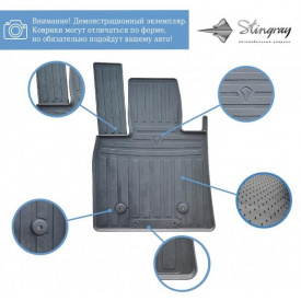 Резиновые коврики (2 шт, Stingray Premium) для Iveco S-Way 2019↗ гг.