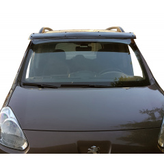 Козырек на лобовое стекло (черный глянец, 5мм) для Peugeot Partner Tepee 2008-2018 гг. Приморск