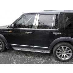 Молдинг дверных стоек (6 шт, нерж.) для Land Rover Discovery IV Сарни