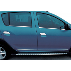 Накладки на ручки (4 шт, нерж.) OmsaLine - Итальянская нержавейка для Renault Logan MCV 2013-2021 гг.