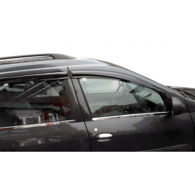 Наружняя окантовка стекол (4 шт, нерж.) OmsaLine - Итальянская нержавейка для Dacia Logan MCV 2004-2014 гг.