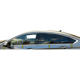 Окантовка стекол (8 шт, нерж) для Opel Insignia 2017↗ гг.