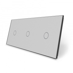 Сенсорная панель выключателя Livolo 3 канала (1-1-1) серый стекло (VL-C7-C1/C1/C1-15) Днепр