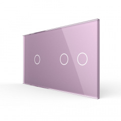 Сенсорная панель выключателя Livolo 3 канала (1-2) розовый стекло (VL-C7-C1/C2-17) Киев