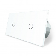 Сенсорный выключатель Livolo 2 канала (1-1) белый стекло (VL-C701/C701-11) Ровно