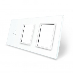 Сенсорная панель выключателя Livolo и двух розеток (1-0-0) белый стекло (VL-C7-C1/SR/SR-11) Днепр