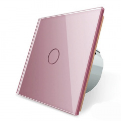 Сенсорный проходной Wi-Fi выключатель Livolo ZigBee розовый стекло (VL-C701SZ-17) Львів