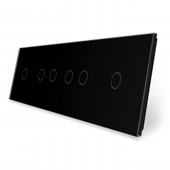 Сенсорна панель вимикача 6 сенсорів (1-2-2-1) чорний скло Livolo (VL-P701/02/02/01-8B) Чернігів