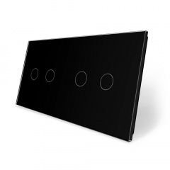 Сенсорная панель выключателя Livolo 4 канала (2-2) черный стекло (VL-C7-C2/C2-12) Чернігів