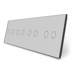 Сенсорная панель выключателя Livolo 8 каналов (2-2-2-2) серый стекло (VL-C7-C2/C2/C2/C2-15) Сарны