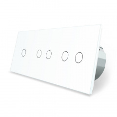 Сенсорный выключатель Livolo 5 каналов (1-2-2) белый стекло (VL-C701/C702/C702-11) Киев