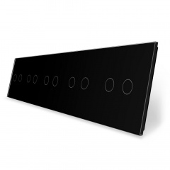 Сенсорная панель выключателя Livolo 10 каналов (2-2-2-2-2) черный стекло (VL-C7-C2/C2/C2/C2/C2-12) Днепр