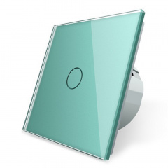 Сенсорный выключатель Livolo зеленый стекло (VL-C701-18) Ровно