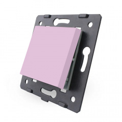 Механізм одноклавішний прохідний вимикач рожевий Livolo (720100117) Рівне