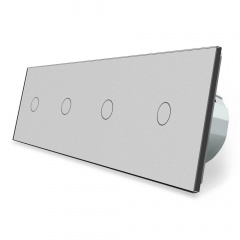 Сенсорный ZigBee выключатель 4 сенсора (1-1-1-1) серый стекло Livolo (VL-C704Z-15) Бучач