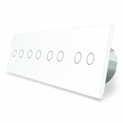 Умный сенсорный проходной выключатель 8 сенсоров (2-2-2-2) белый стекло Livolo (VL-C708SZ-11) Ровно