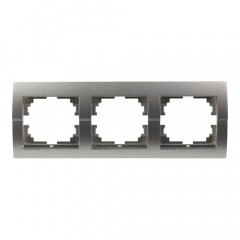 Рамка 3-ная горизонтальная темно-серый металлик DERIY Lezard (702-2900-148) Запорожье