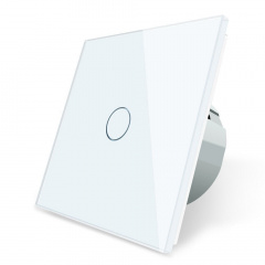 Сенсорная кнопка Импульсный выключатель Мастер кнопка Проходной диммер Livolo белый стекло (VL-C701H-11) Житомир