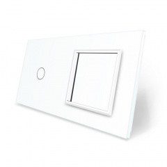 Сенсорная панель выключателя Livolo и розетки (1-0) белый стекло (VL-C7-C1/SR-11) Львів
