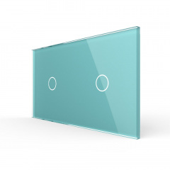 Сенсорная панель выключателя Livolo 2 канала (1-1) зеленый стекло (VL-C7-C1/C1-18) Днепр