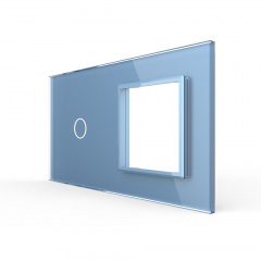 Сенсорная панель выключателя Livolo и розетки (1-0) голубой стекло (VL-C7-C1/SR-19) Львов
