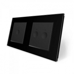 Сенсорный проходной выключатель Sense 3 сенсора (1-2) черный стекло Livolo (VL-C7FC1S/FC2S-4BP) Чернівці