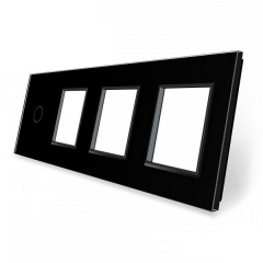 Сенсорная панель выключателя Livolo и трех розеток (1-0-0-0) черный стекло (VL-C7-C1/SR/SR/SR-12) Запоріжжя