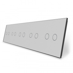 Сенсорна панель вимикача Livolo 10 каналів (2-2-2-2-2) сірий скло (VL-C7-C2/C2/C2/C2/C2-15) Боярка