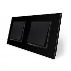 Комплект одноклавишных выключателей черный стекло Livolo (VL-C7K1K1-12) Винница