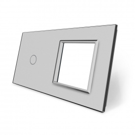 Сенсорная панель выключателя Livolo и розетки (1-0) серый стекло (VL-C7-C1/SR-15)