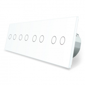 Умный сенсорный проходной выключатель 8 сенсоров (2-2-2-2) белый стекло Livolo (VL-C708SZ-11)