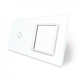 Сенсорная панель выключателя Livolo и розетки (1-0) белый стекло (VL-C7-C1/SR-11)
