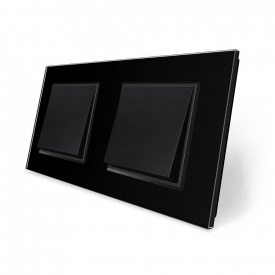 Комплект одноклавишных выключателей черный стекло Livolo (VL-C7K1K1-12)