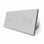 Сенсорный выключатель Livolo 5 каналов (2-1-2) серый стекло (VL-C702/C701/C702-15) Сумы