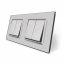 Комплект двухклавишных выключателей серый стекло Livolo (VL-C7K2K2-15) Ужгород